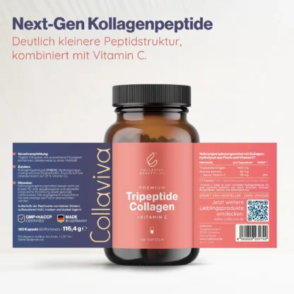 Капсули Tripeptide Collagen + Vitamin C — 180 штук — запас на 2 місяці